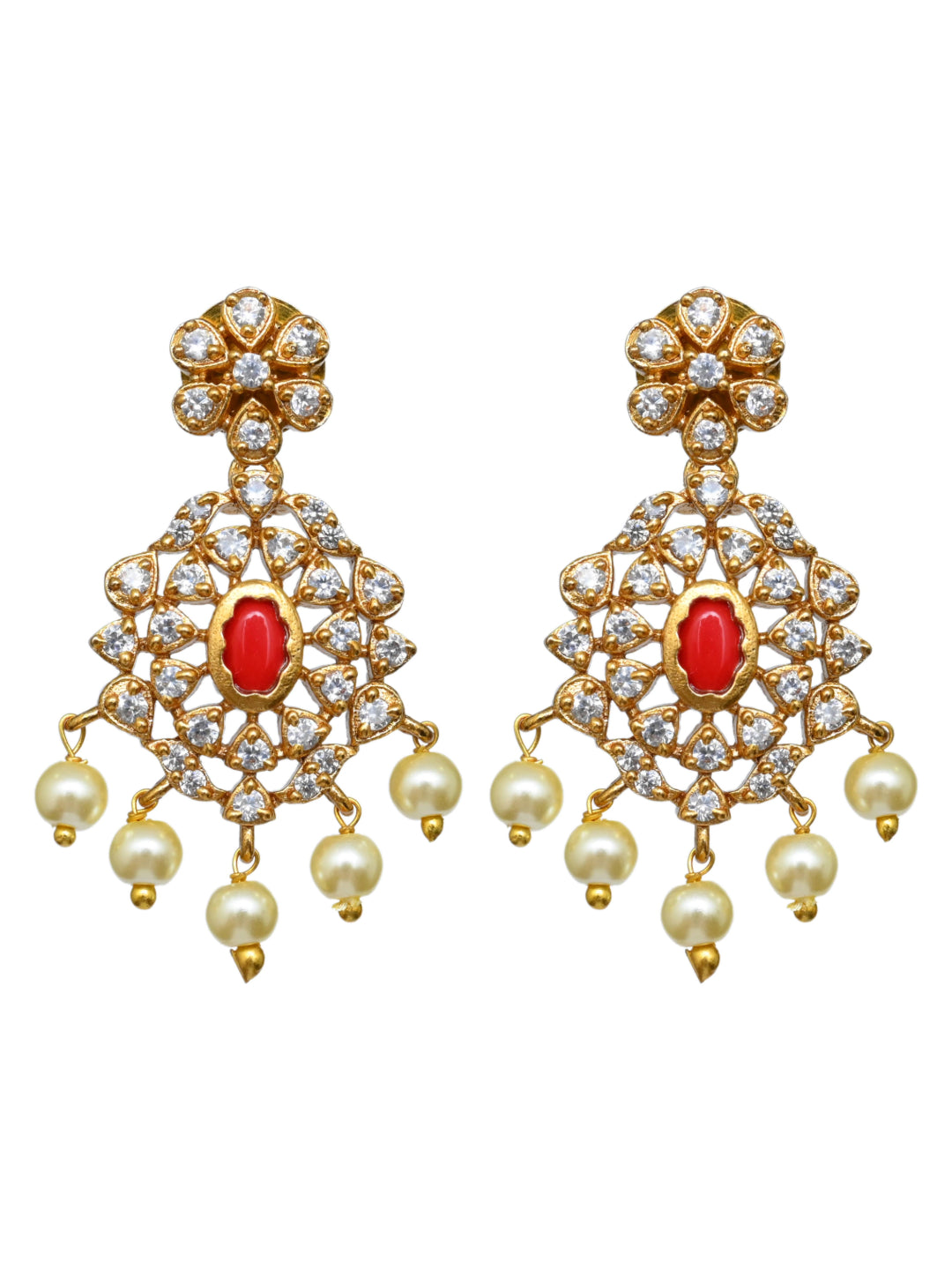 Kemp Gold Plated Choker & Earring set with Multi coloured stone.
