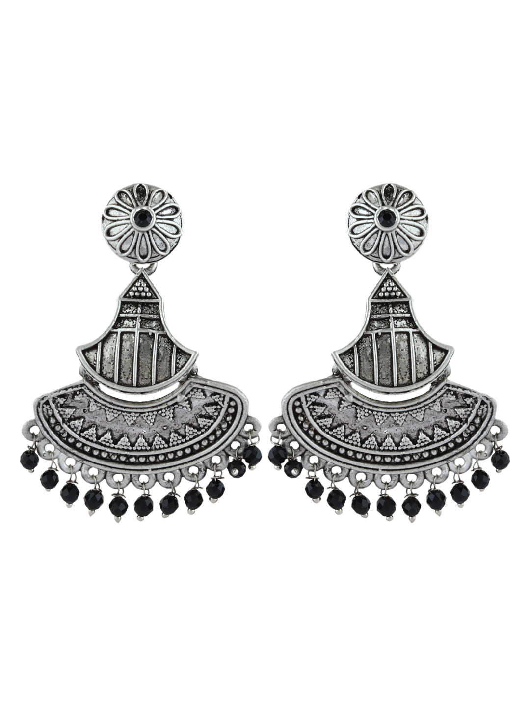 Silver Oxydised Drop earring