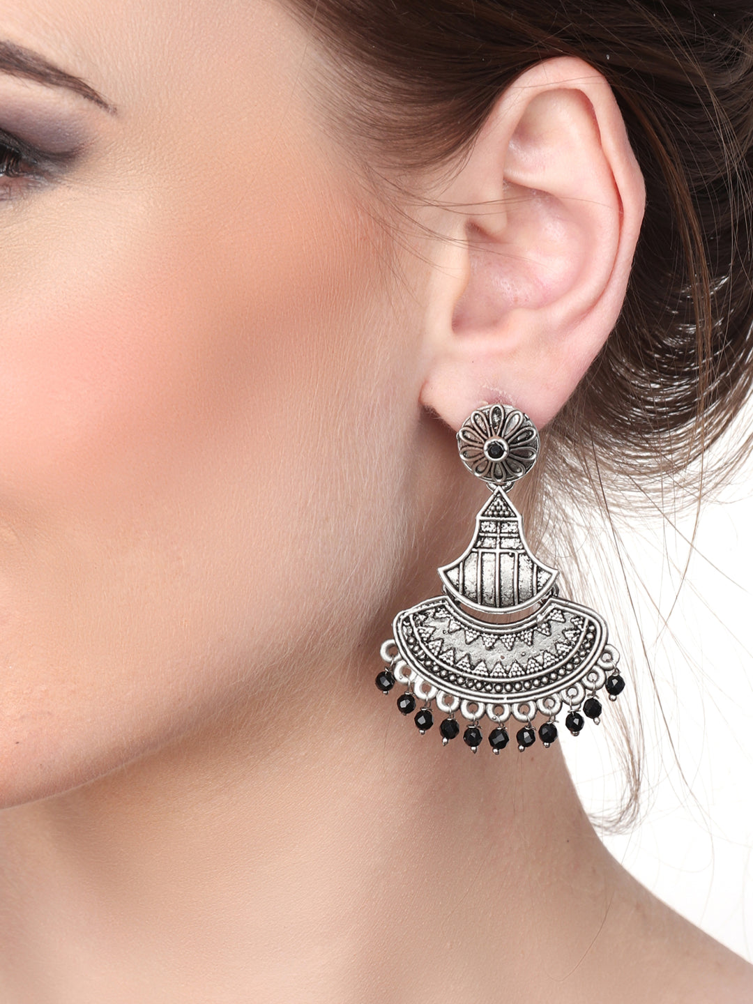 Silver Oxydised Drop earring