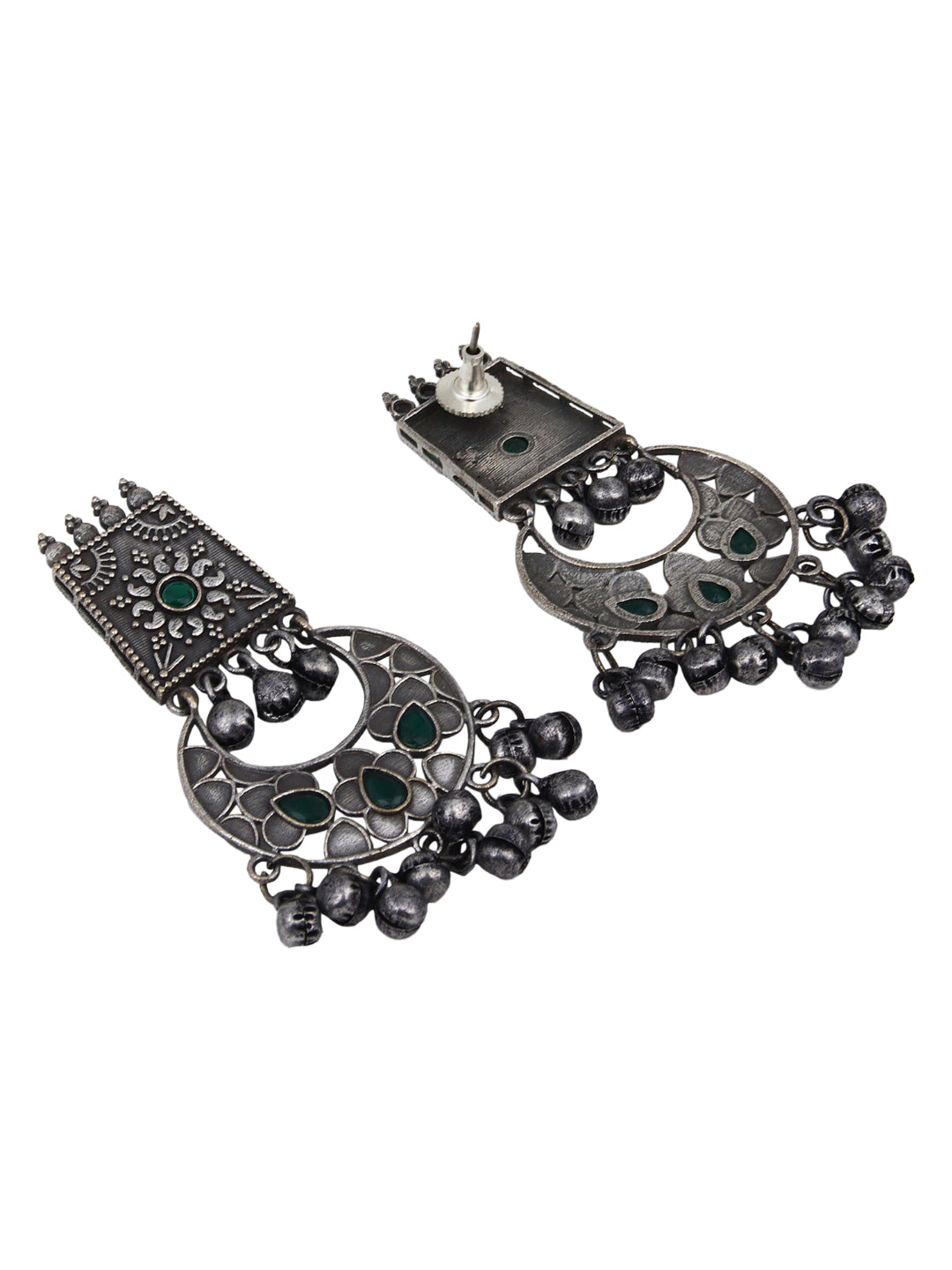Silver Oxydised finish Chandbali