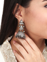 Silver Oxydised finish Jhumka