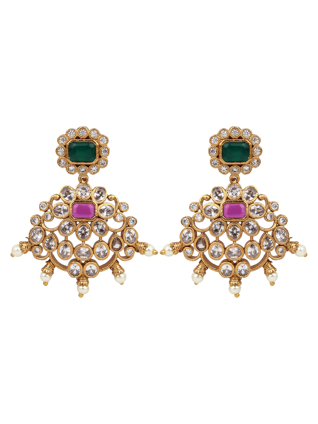 Gold finish Kemp drop earring