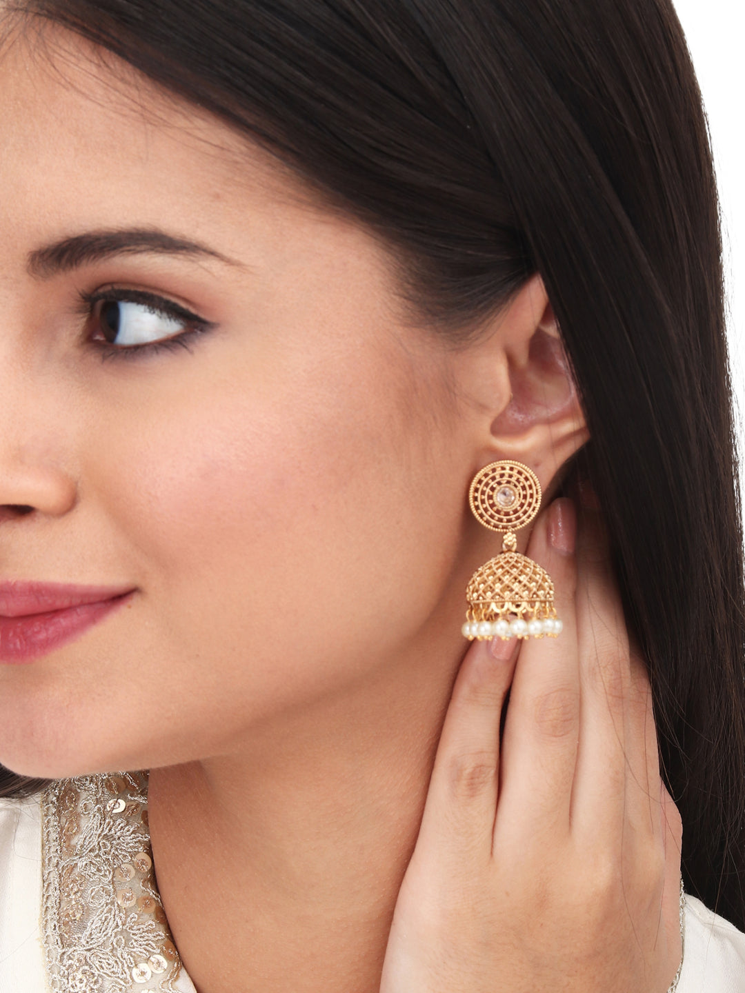 Gold plated Temple Style Jhumka