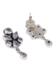 Silver Oxydised finish Studs with White AD stones
