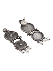 Silver Oxidised Drop Earring