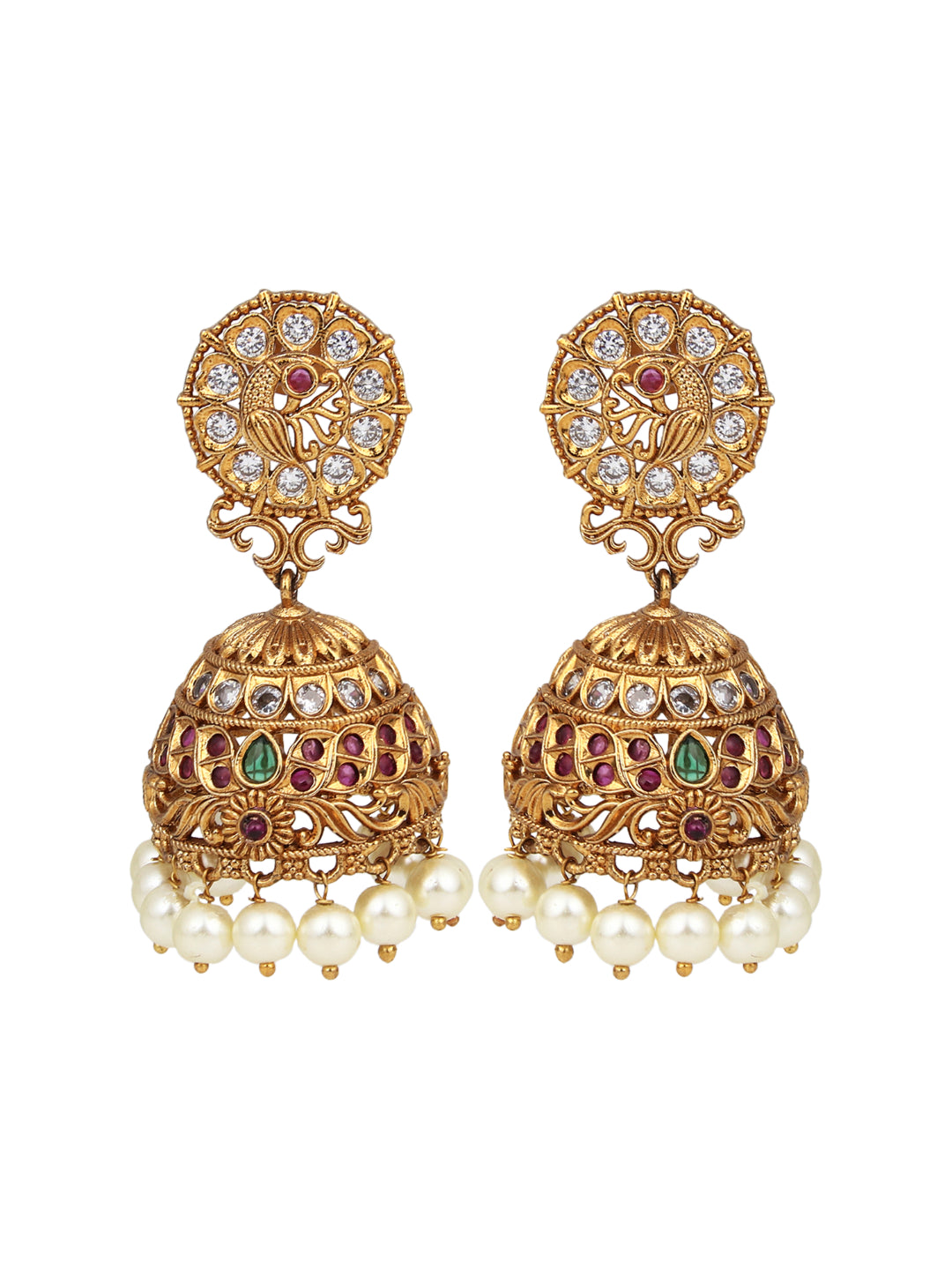 Gold plated kemp Jhumka