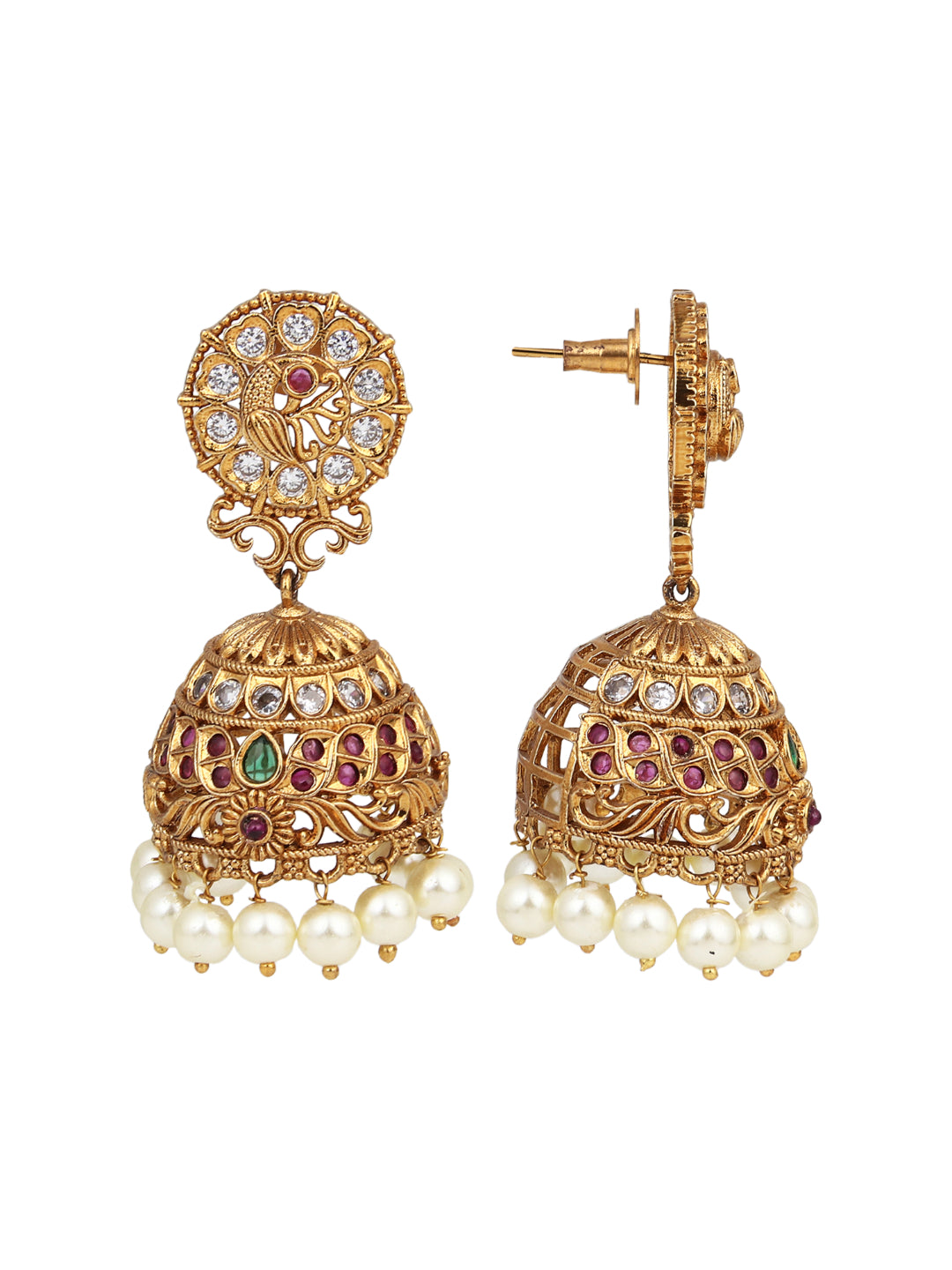 Gold plated kemp Jhumka