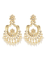 Gold plated Chandbali with kundan