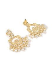 Gold plated Chandbali with kundan
