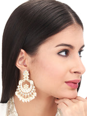 Gold plated Chandbali with kundan