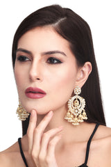 Gold plated kundan chandbali