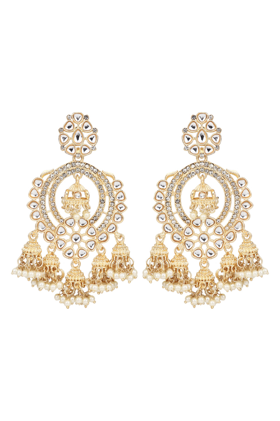 Gold plated kundan chandbali