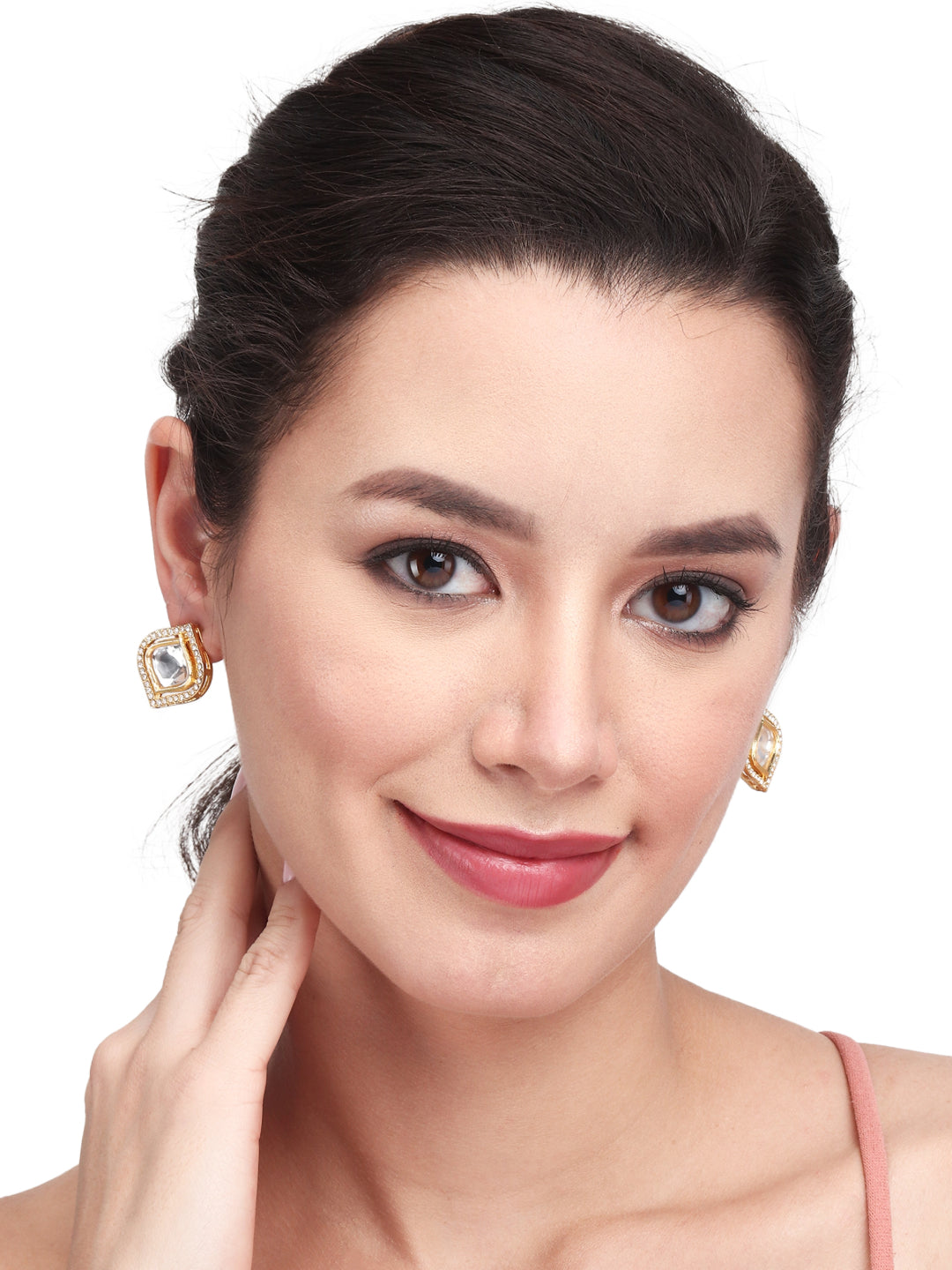 Gold plated Kundan Stud earring