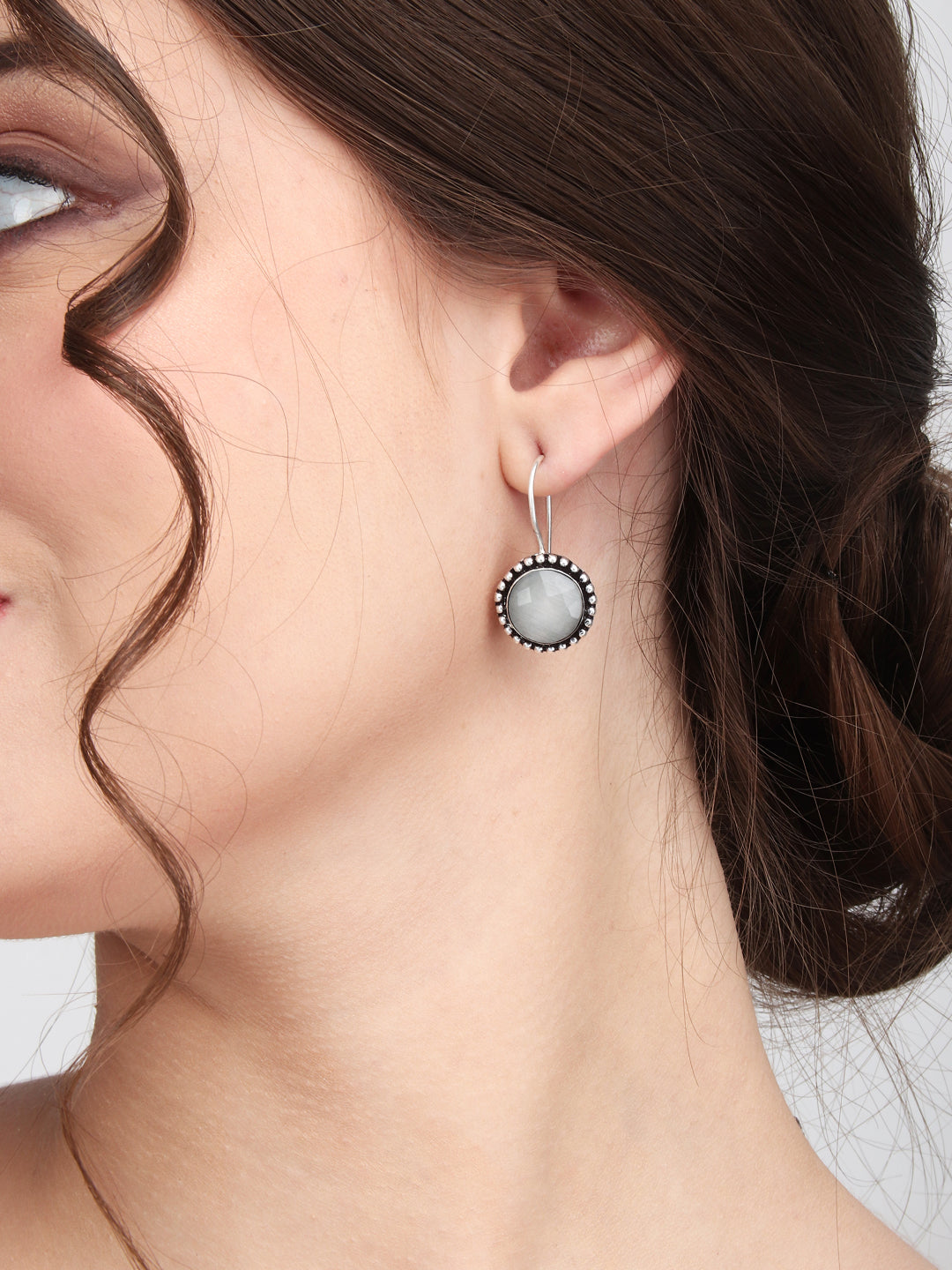 Contemporary Drop Earring White