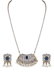 AD stone long necklace & Earring set