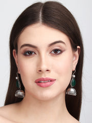 Contemporary drop Jhumka with Monalisa Stone