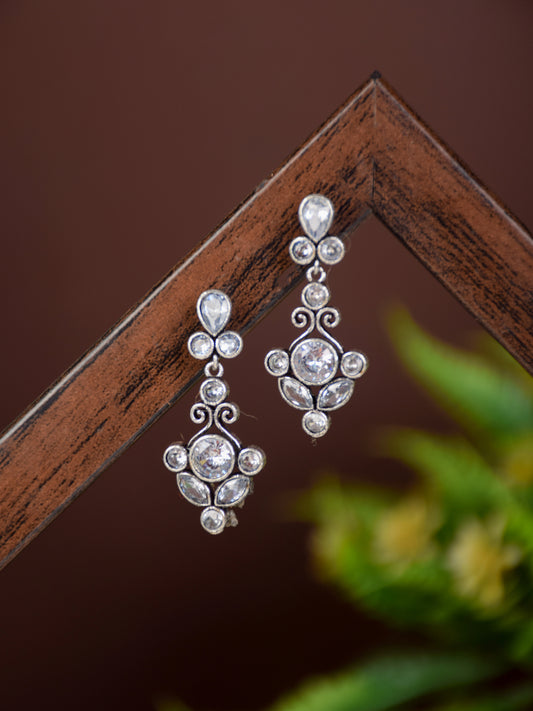 Contemporary Drop Earring White
