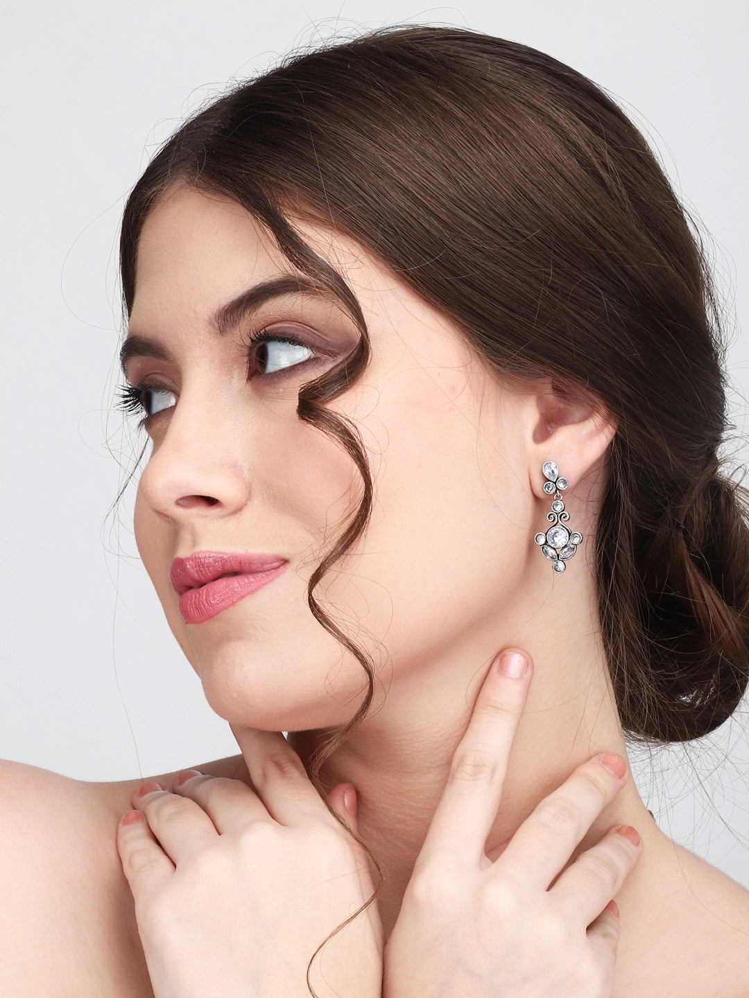 Contemporary Drop Earring White