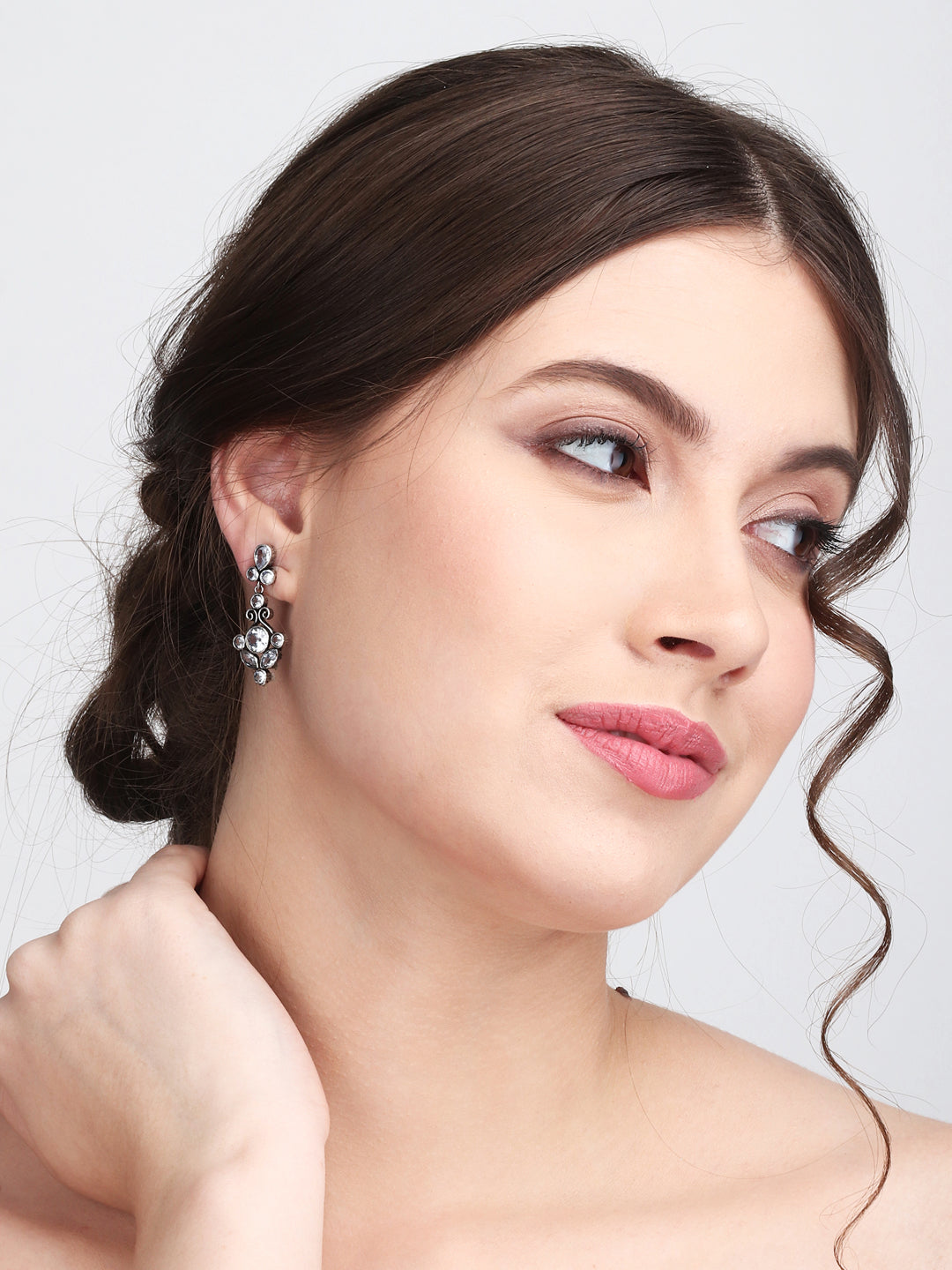 Contemporary Drop Earring White