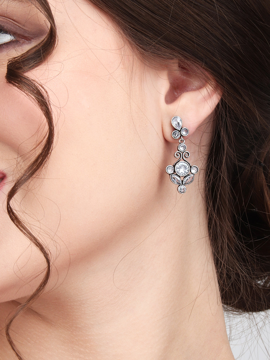 Contemporary Drop Earring White