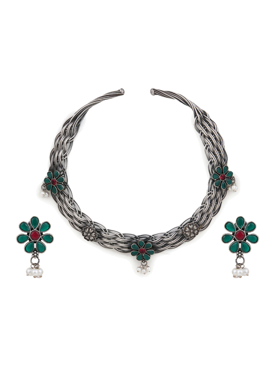 Hasli Necklace set with flower earring