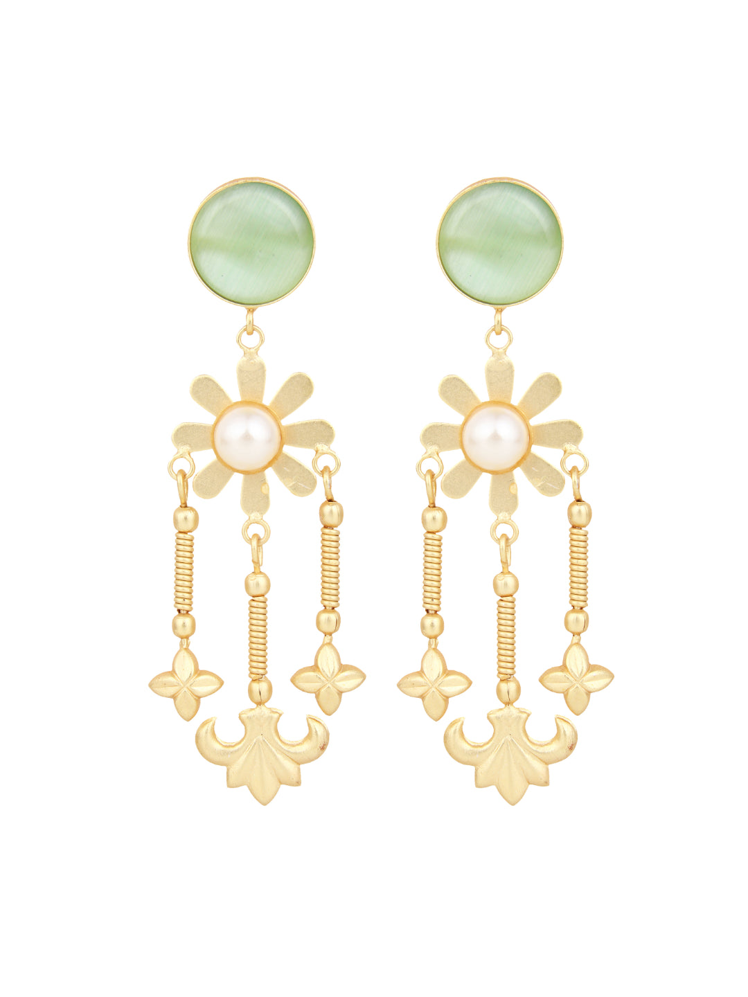 Contemporary Drop Earring Sage green
