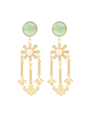 Contemporary Drop Earring Sage green