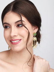Contemporary Drop Earring Sage green