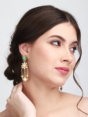 Contemporary Drop Earring Sage green