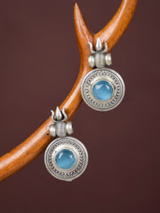 Silver Oxydised Trishul Stud Earring