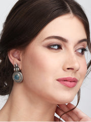 Silver Oxydised Trishul Stud Earring