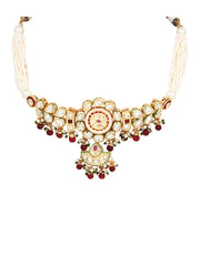 Gold plated kundan Choker necklace set with Earring
