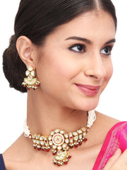 Gold plated kundan Choker necklace set with Earring