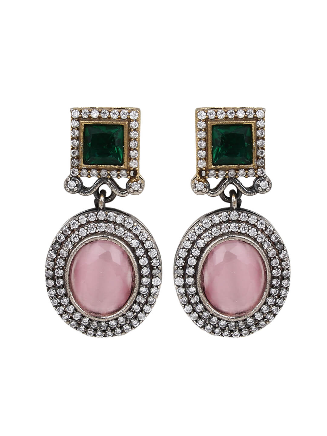 Gold plated Multi colouredCZ stone jewellery set
