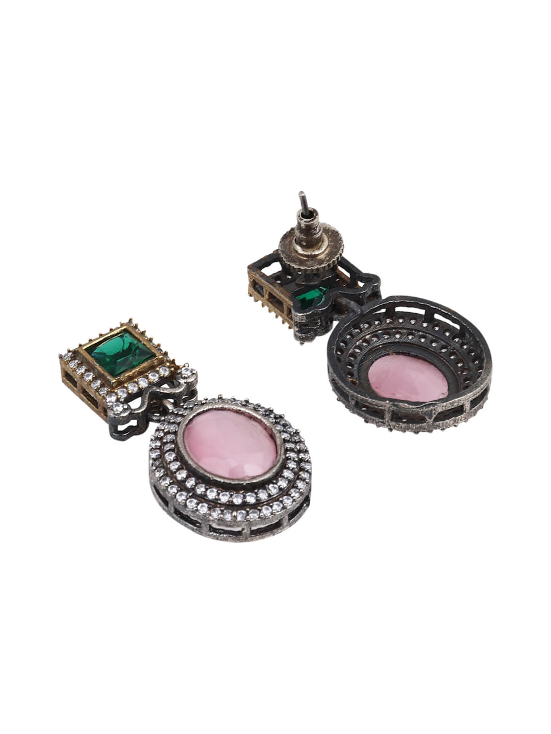 Gold plated Multi colouredCZ stone jewellery set