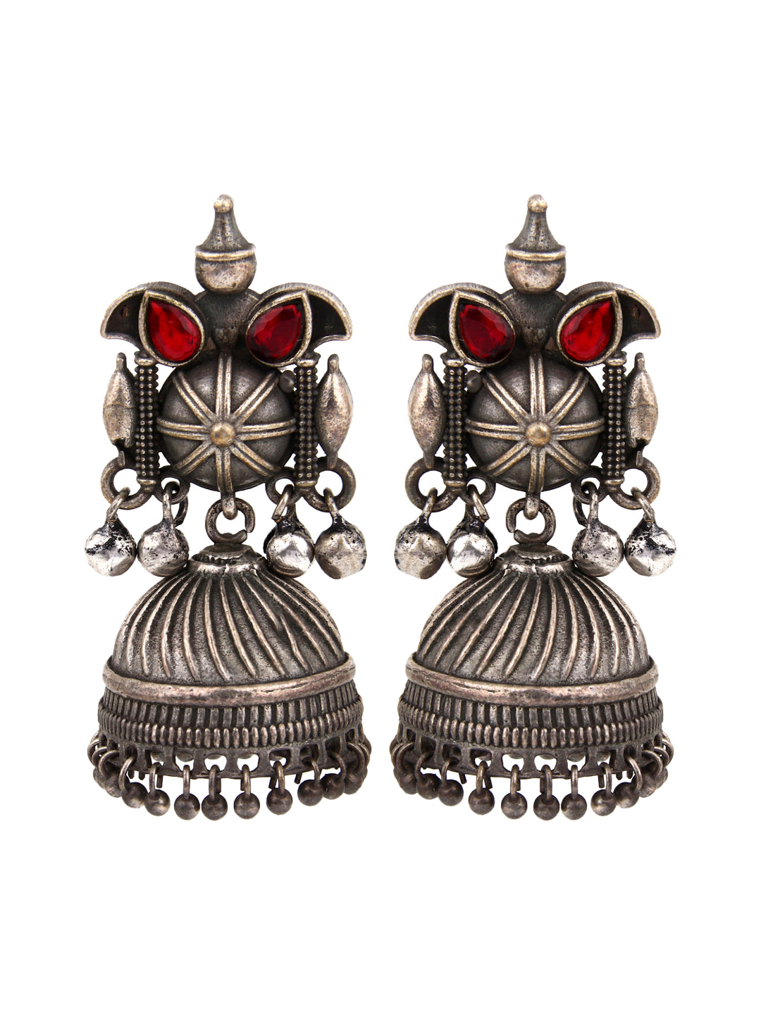 Silver Oxydised Plated Jhumka
