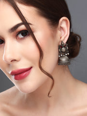 Silver Oxydised Plated Jhumka