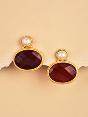 Monalisa Stone Studs Earring Red