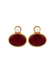 Monalisa Stone Studs Earring Red