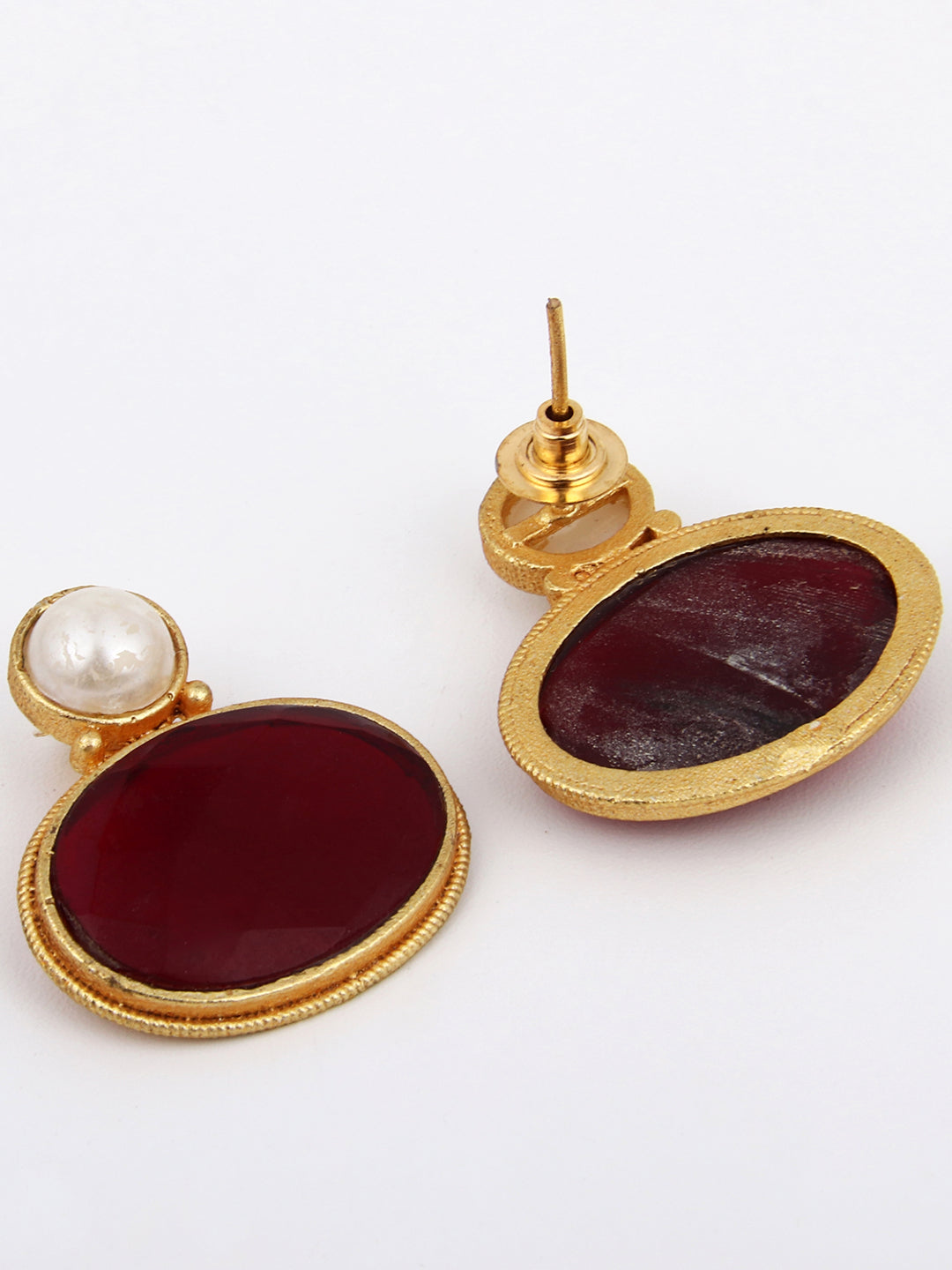 Monalisa Stone Studs Earring Red