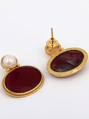 Monalisa Stone Studs Earring Red