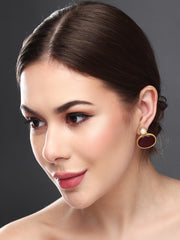 Monalisa Stone Studs Earring Red