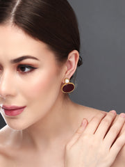 Monalisa Stone Studs Earring Red