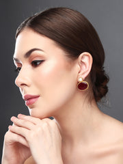 Monalisa Stone Studs Earring Red