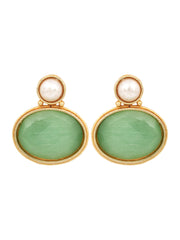 Monalisa Stone Studs Earring Green