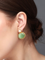 Monalisa Stone Studs Earring Green