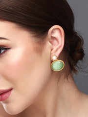 Monalisa Stone Studs Earring Green