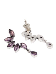 Silver Oxidised finish Red Monalisa stone drop earring (Copy)