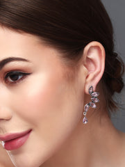 Silver Oxidised finish Red Monalisa stone drop earring (Copy)