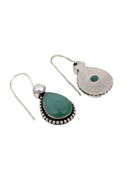 Silver Oxydised Mint drop earring